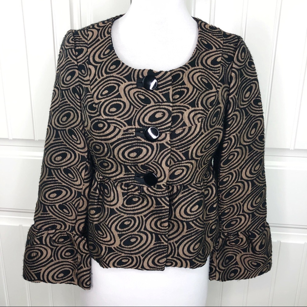 ECI Petite NY Cropped Peplum Bell Sleeve Jacket S
